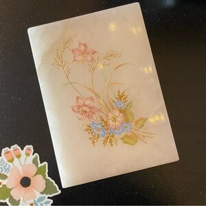 Floral Alabaster Hand Carved Trinket Box